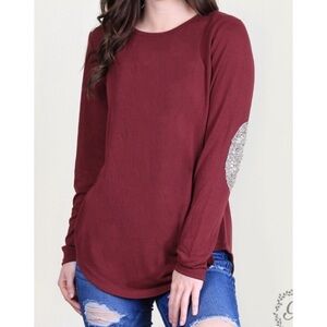 Grace & Emma boutique red long sleeve top